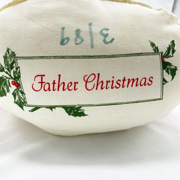 Vintage Father Christmas Santa Clause Handmade Stuffed Plush Pillow Decor Lg - Picture 6 of 6